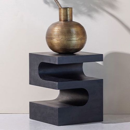 Table D'appoint Design 40x40x50 Cm En Bois De Manguier Noir
