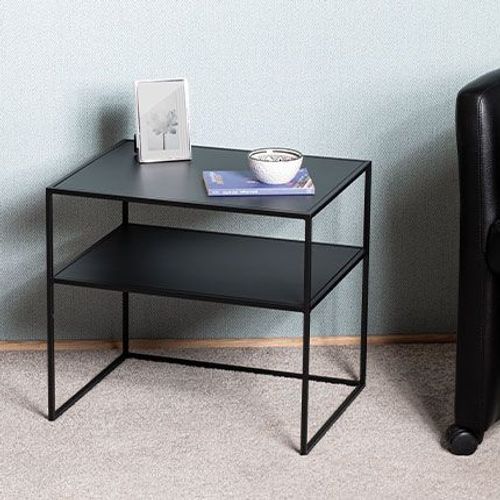 Table D'appoint 50x40x45 Cm En Métal Noir - Maceio