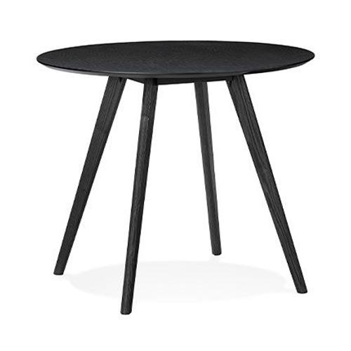 Table Bistrot Ronde 90x75 Cm Décor Chêne Noir