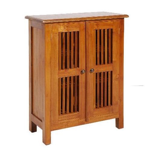 Meuble 2 Portes Persiennes En Teck - Qalida