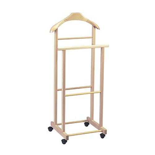 Valet De Nuit Double Sur Roulettes Teinte Naturel