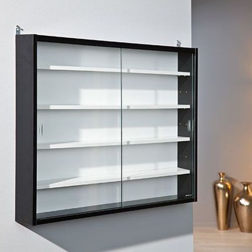 Vitrine 4 Étagères 80x60x9,5 Cm Noir Et Blanc - Show