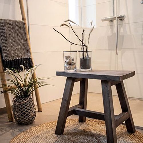 Banc 50x25x45 Cm En Teck Marron