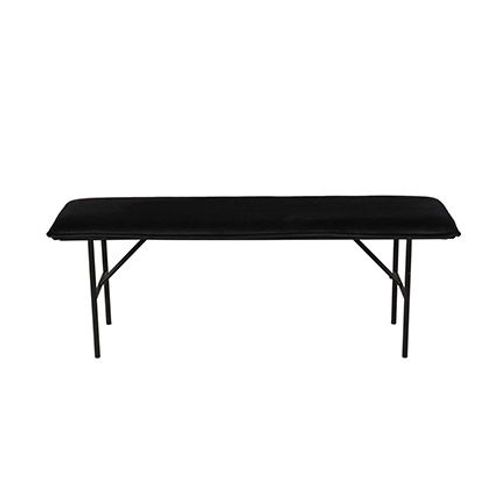 Banc 134x41x47 Cm En Tissu Velours Noir