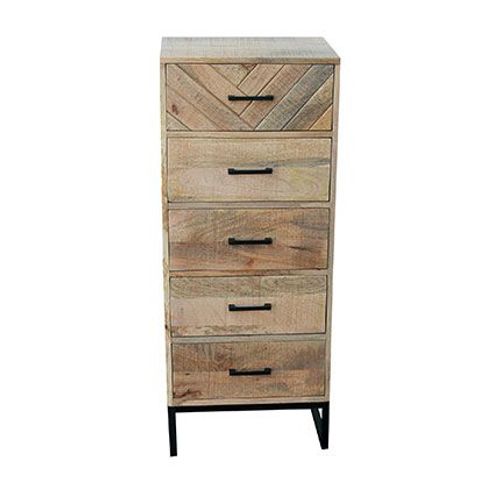 Chiffonnier 5 Tiroirs 45x35x110 Cm En Manguier - Kavaja