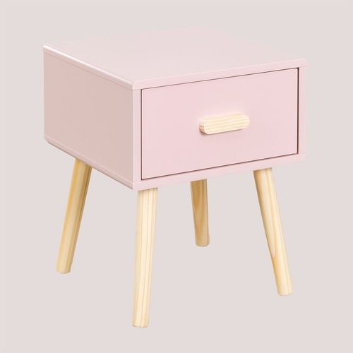 Table De Chevet En Mdf Tom Kids Rose Noisette