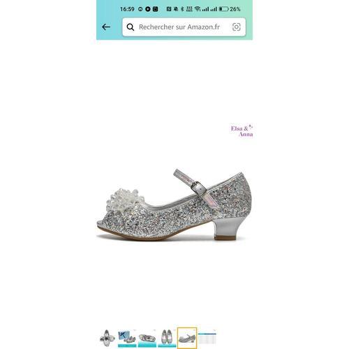 Elsa & Anna Chaussures De Princesse Pour Filles - Chaussures Reine Des Neige À Talons De 3cm  - 25