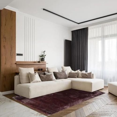 TENDREMENT - Tapis uni tout doux marron foncé en polyester 160x220