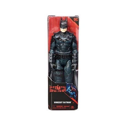 Figurine Dc : Batman Costume Noir Wingsuit 30 Cm - Super Heros - Personnage Articulé Marvel - Jouet - Set Garçon + 1 Carte Animaux