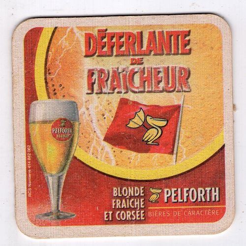 Sous Bock De Biere Pelforth Deferlante De Fraicheur