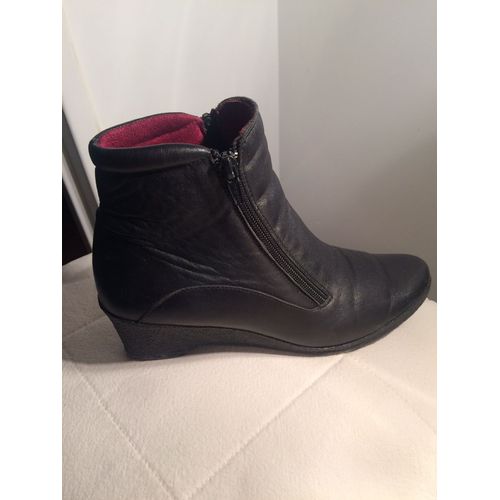 Botillons / Bottines / Boots Noirs En Cuir Marque Spiffy Taille 36 1/2