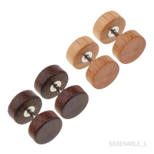 2 Paires De Goujons En Bois En Acier Inoxydable De 1, Couleur1 (1.2x6x8mm)