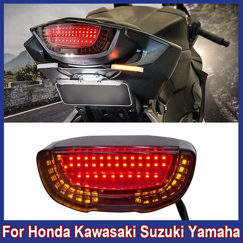 Motorcycle Led Brake Tail Light Integrated 4 In 1 Turn Signals For Honda Kawasaki Suzuki Yamaha Motorcycle Modified Accessories