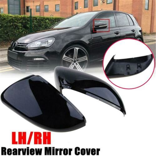 Protecteur De Rétroviseur De Voiture, 1 Paire, Noir Brillant, Capuchon De Rétroviseur Latéral Pour Volkswagen Golf Mk6 2009 ? 2013/Touran 2010 ? 2014