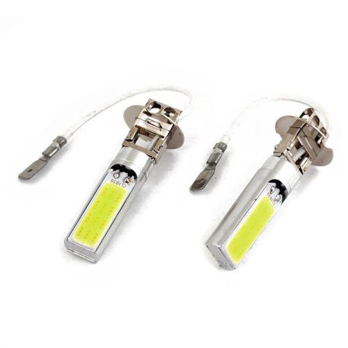 Ampoules Led H3 15w Cob Drl Pour Tête De Conduite Au Xénon Blanc, 2 Pièces