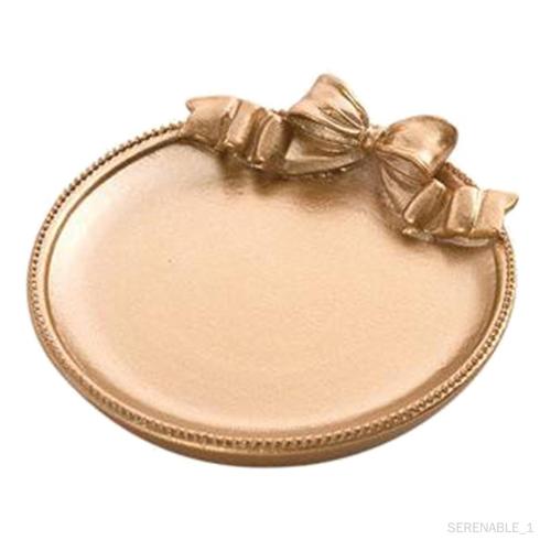 Plateau De Bijoux Plateau De Parfum Plateau De Bougie, Organisateur De Bijoux Plat Pour Cadeau De Pendaison De Crémaillère De La Saint-Valenti Or Rond