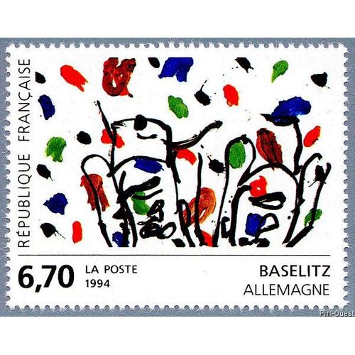 Timbre De 1994 -  Art Contemporain En Europe -  Baselitz - Allemagne - Yvert & Tellier N° 2914