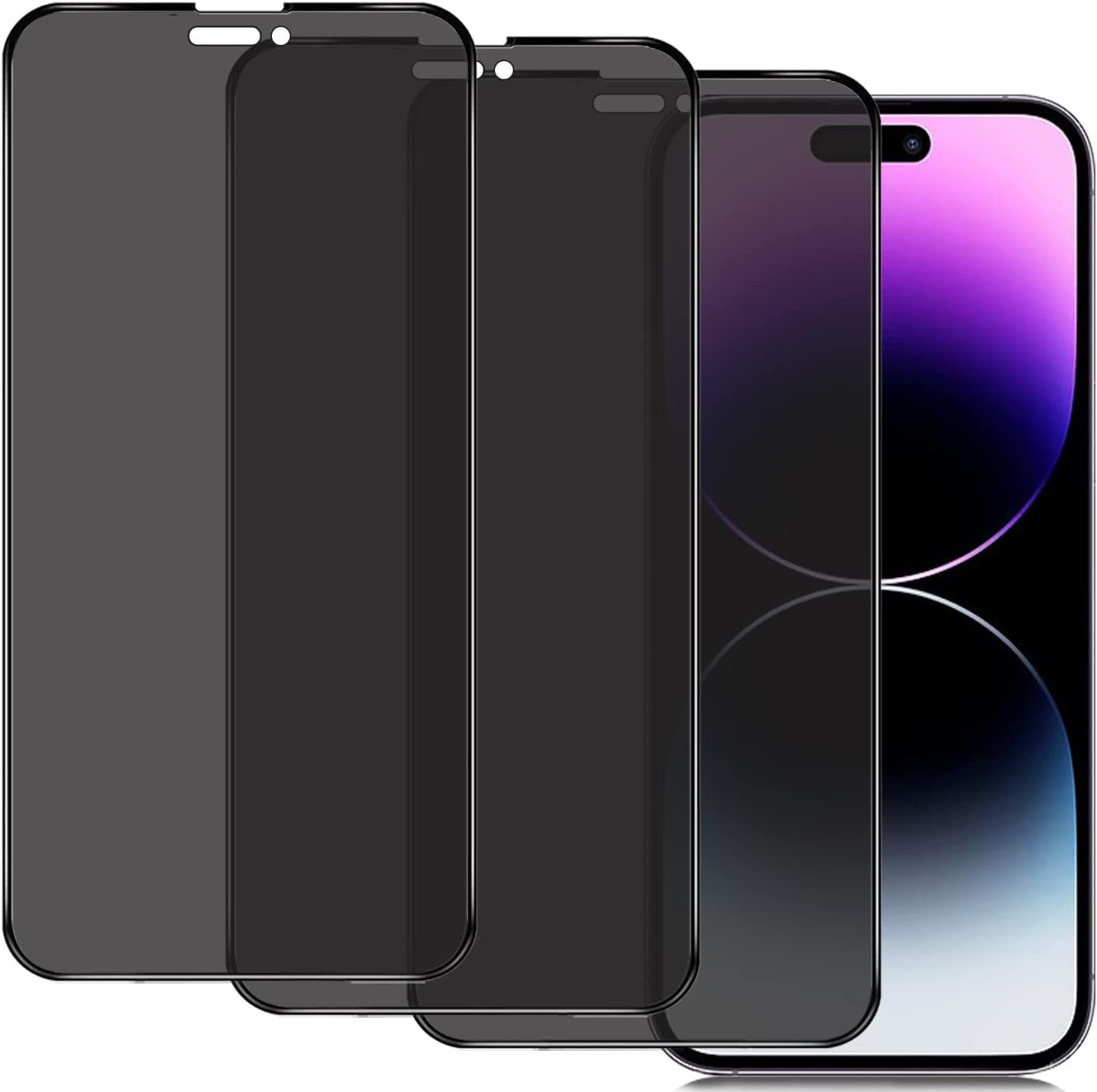 Anti-Espion Verre Trempé Pour Iphone 14 Pro Max, 3 Pièces Anti-Spy Privacy Film Protection Vitre 3d Couverture Complète 9h Ultra Résistant Écran Privé Protecteur