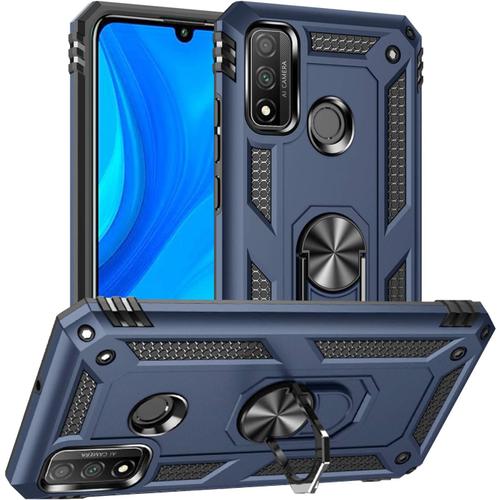 Pegoo Coque Huawei P Smart 2020,Housse Antichoc Armure Protection Housse Coque Etui Avec Support Cover Case Pour Huawei P Smart 2020 (Bleu Foncé)