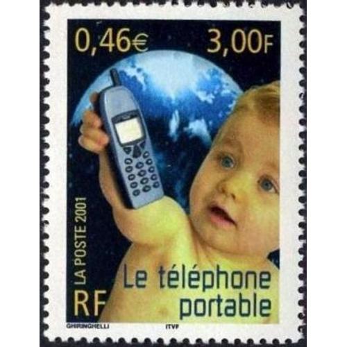 Timbre France 2001 Oblitéré Le Téléphone Portable 3.00 Yt3374