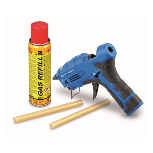 Pistolet ? colle ? gaz rechargeable 41.6W Allumage piezo + 2 B?tons de colle ? 12 mm KEMPER