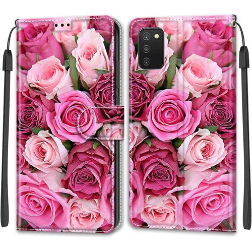 Feyten Coque Pour Samsung Galaxy A03s, Etui Samsung A03s, Housse De Galaxy A03s En Cuir Pu, Étui Housse En Cuir De Protection Avec [3 Emplacements Pour Cartes] [Magnétique] Flip Case(Rose 2)