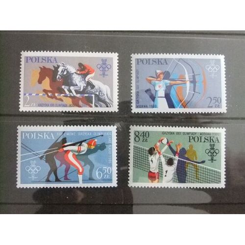 Pologne Polska Jeux Olympiques De 1980 À Lake Placid Et À Moscou Yvert 2491 / 2494 ** Mnh