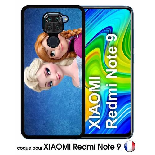 Coque Pour Xiaomi Redmi Note 9 - Frozen Reine Des Neiges Anna Vs Elsa - Silicone - Noir