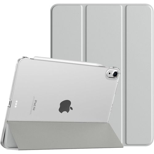 Coque Pour Ipad Air 11 Pouces M2 2024, Ipad Air 6, Ipad Air 5/4e Gén (2022/2020), Étui De Protection Magnétique Mince Avec Dos Transparent, Étui Sommeil/Réveil Auto, Gris Argent