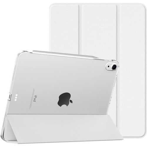 Coque Pour Ipad Air 11 Pouces M2 2024, Ipad Air 6, Ipad Air 5/4e Gén (2022/2020), Étui De Protection Magnétique Mince Avec Dos Transparent, Étui Sommeil/Réveil Auto, Blanc
