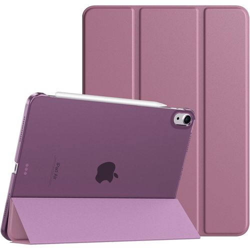 Coque Pour Ipad Air 11 Pouces M2 2024, Ipad Air 6, Ipad Air 5/4e Gén (2022/2020), Étui De Protection Magnétique Mince Avec Dos Transparent, Étui Sommeil/Réveil Auto, Violetfumé