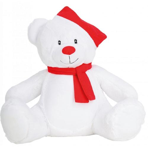 Peluche Nounours De No?L - Mm573 - Blanc Et Rouge