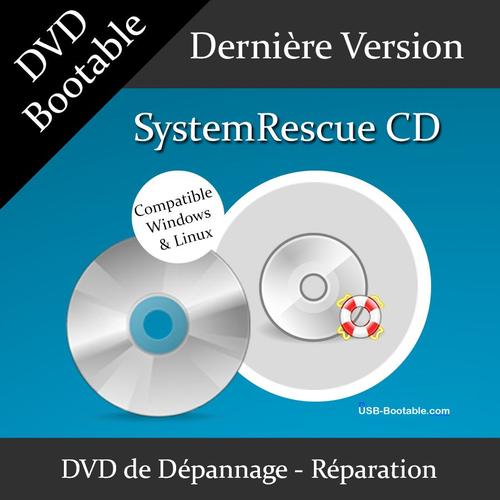 DVD Bootable SystemRescue CD + Guide PDF d'utilisation - Réparation/Dépannage de votre système Windows/Linux - Diagnostiquer facilement votre PC - Dernière version officielle