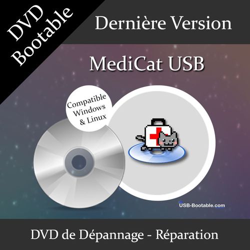 DVD Bootable MediCat USB + Guide PDF d'utilisation - Déverrouiller mot de passe Windows - Réparation de votre système Windows - Diagnostiquer votre PC - Dernière version officielle