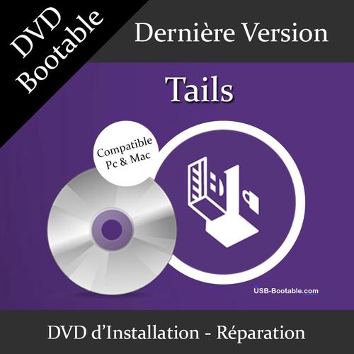 DVD Bootable Tails + Guide PDF d'utilisation - Système portable - Utilisation sans installation - Compatible PC et Mac - Dernière version officielle