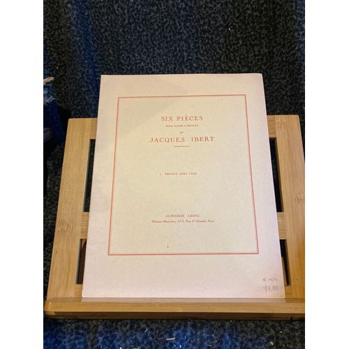 Jacques Ibert Reflets Dans L'eau Pour Harpe Partition Six Pièces N°5 Éd. Leduc