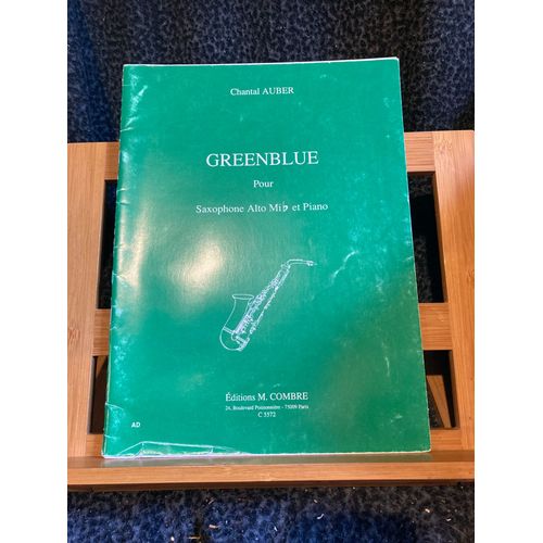 Chantal Auber Greenblue Partition Saxophone Alto Piano Éditions Combre