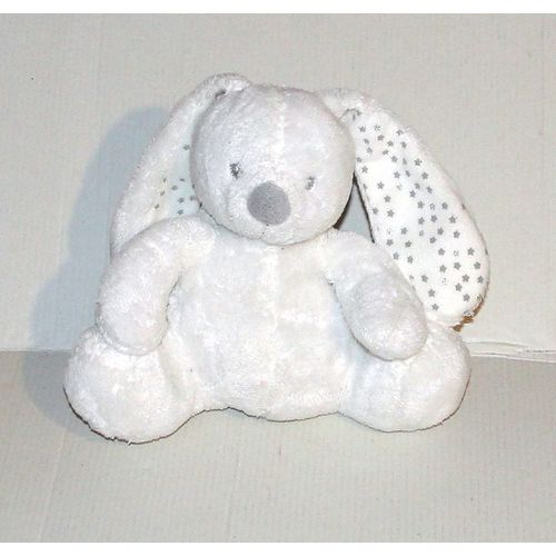 Doudou Lapin Blanc Musical Simba Toys Benelux - Peluche Lapin Assis Oreilles Etoiles 15 Cm