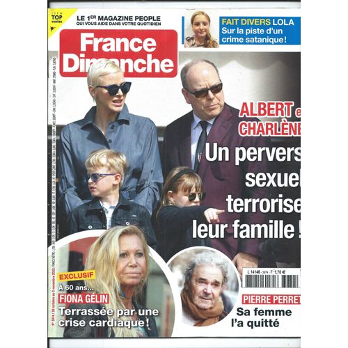 France Dimanche 28/09/2022 Pierre Perret, Fiona Gélin, Sheila, Adjani, Ingrid Chauvin, Hugues Aufray, Linda De Suza, Miou-Miou/Teulé, Slimane, Georgette Lemaire, B. Biolay, Galabru, Voulzy, J-J Debout