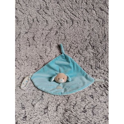 Doudou Semi Plat Lapin Beige Bleu Et Vert - Gipsy - Peluche Ours - Escargot, Feuille