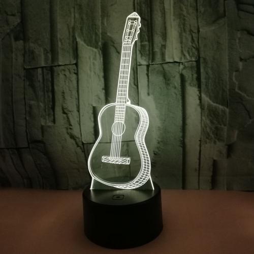 3D Guitare LED Lampe Art Déco Lampe Lumières LED Décoration Lumière  Télécommande Touch Control 7/16 Couleurs Alimenté par USB Enfants Cadeau  Anniversaire Décoration de No?l