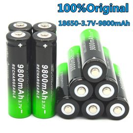 2  Accus  18650 3.7V Rechargeable Battery 9800mAh LED LAMPE JOUET CAMERA ETC  (!! ATTENTION Non compatible E-cig !!)