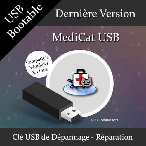 Clé USB Bootable MediCat USB + Guide PDF d'utilisation - Déverrouiller mot de passe Windows - Réparation de votre système Windows - Diagnostiquer votre PC - Dernière version officielle - USB 2.0 / 3.0