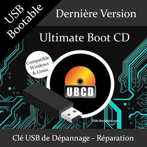 Clé USB Bootable Ultimate Boot CD + Guide PDF d'utilisation - Réparation/Dépannage de votre système Windows/Linux - Diagnostiquer facilement votre PC - Dernière version officielle - USB 2.0 / 3.0