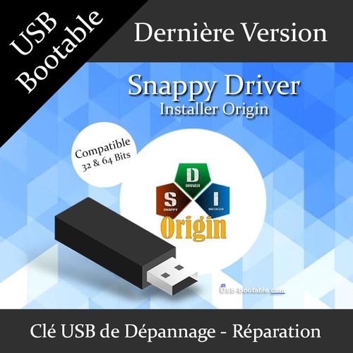 Clé USB Bootable Snappy Driver Origin + Guide PDF d'utilisation - Mise à jour automatique de vos Drivers / Pilotes sous Windows XP/Vista/7/8/8.1/10/11 - Dernière version officielle - USB 2.0 / 3.0