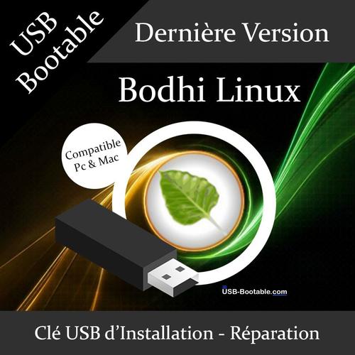 Clé USB Bootable Bohdi Linux + Guide PDF d'utilisation - Installation/Réparation/Mise à niveau - Compatible PC et Mac - Dernière version officielle - USB 2.0 / 3.0