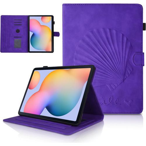 Coque Tablette Samsung Tab S6 Lite Pour Samsung Galaxy Tab S6 Lite Sm-T610/T615 Cas De Stand De Folio De Pli Auto Sillage/Sommeil Coque Samsung S6 Lite Violet