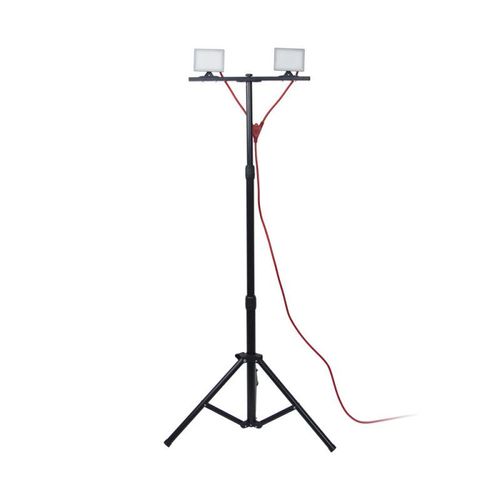 Projecteur De Chantier Led Sur Pied, Filaire, X2 Têtes, 10 W, 2 X 800 Lumens