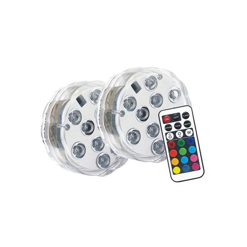 Lot De 2 Galets Lumineux, Éclairage Rvb Télécommande Incluse, Étanche Ip68