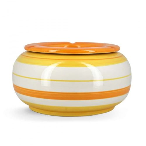 cendrier grand modèle décor linéaire marocain jaune